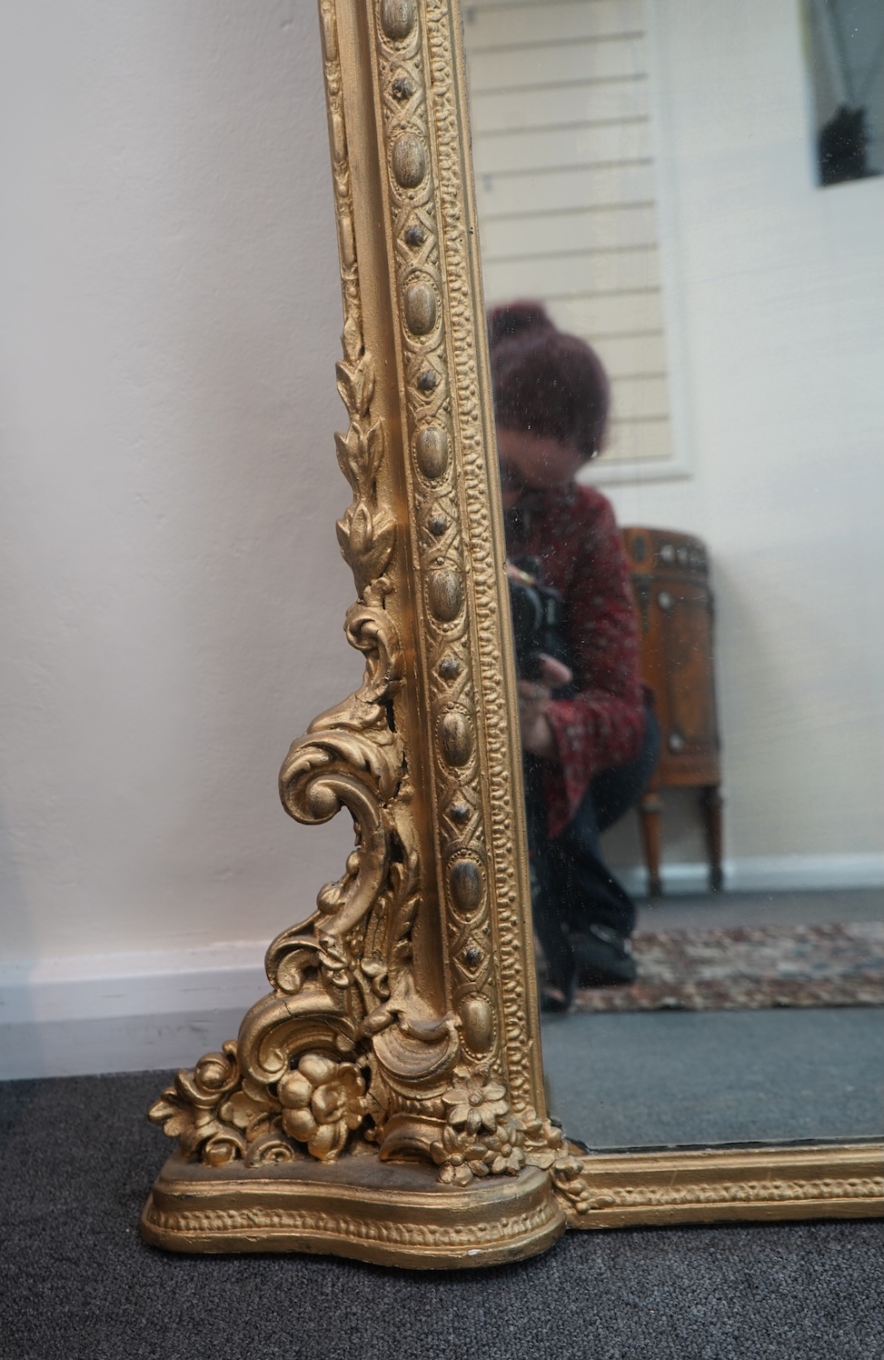A Victorian giltwood and composition overmantel mirror